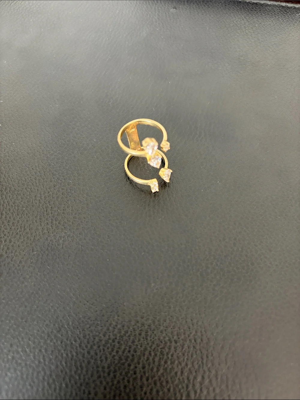 Gold Butterfly Open Ring with Cubic Zirconia Accents